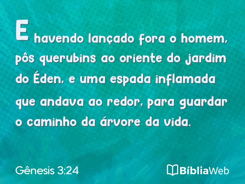 Gênesis 3:24 em imagem para compartilhar