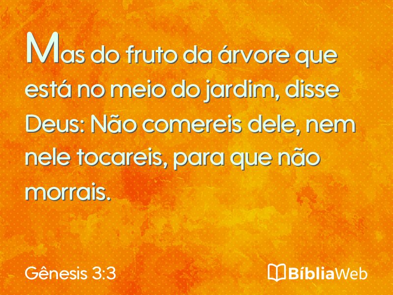 Gênesis 3:3 em imagem para compartilhar