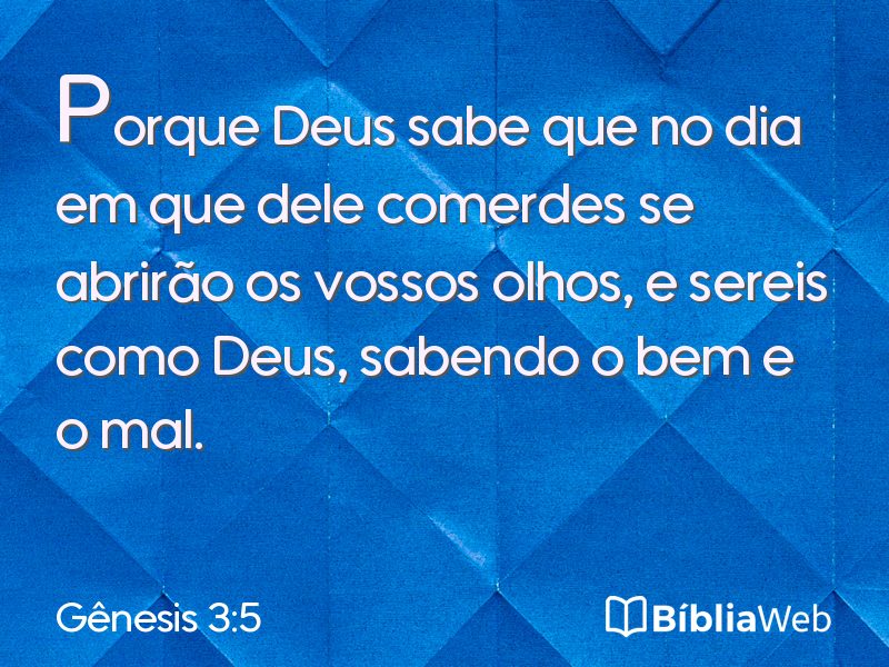 Gênesis 3:5 em imagem para compartilhar
