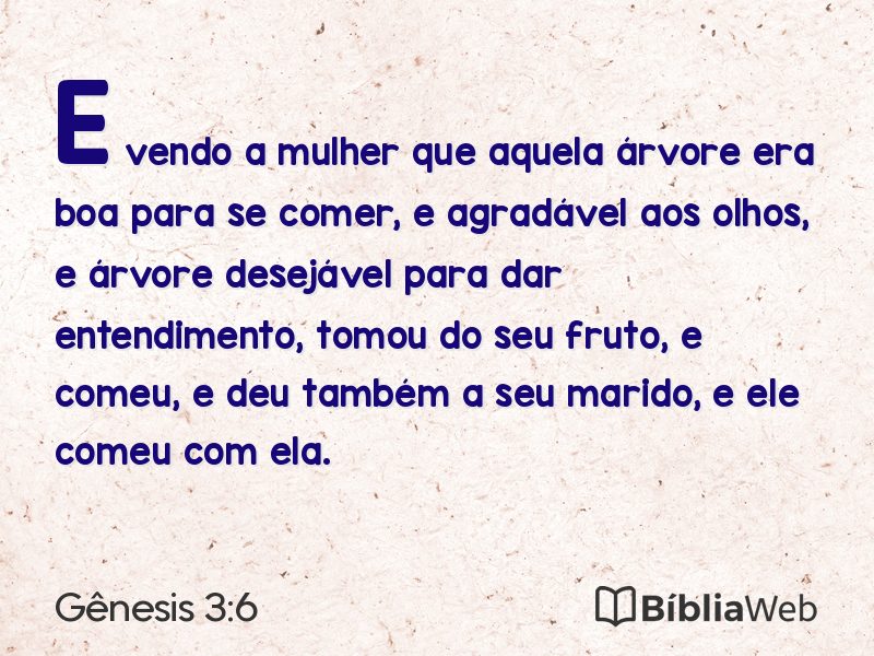 Gênesis 3:6 em imagem para compartilhar
