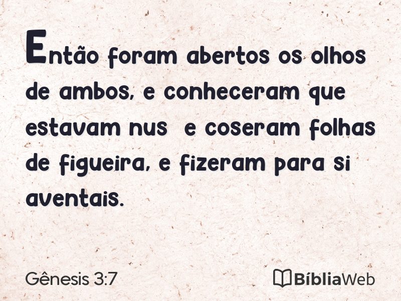 Gênesis 3:7 em imagem para compartilhar