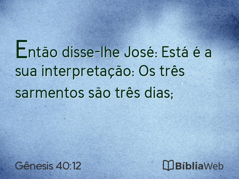 Gênesis 40:12 em imagem para compartilhar
