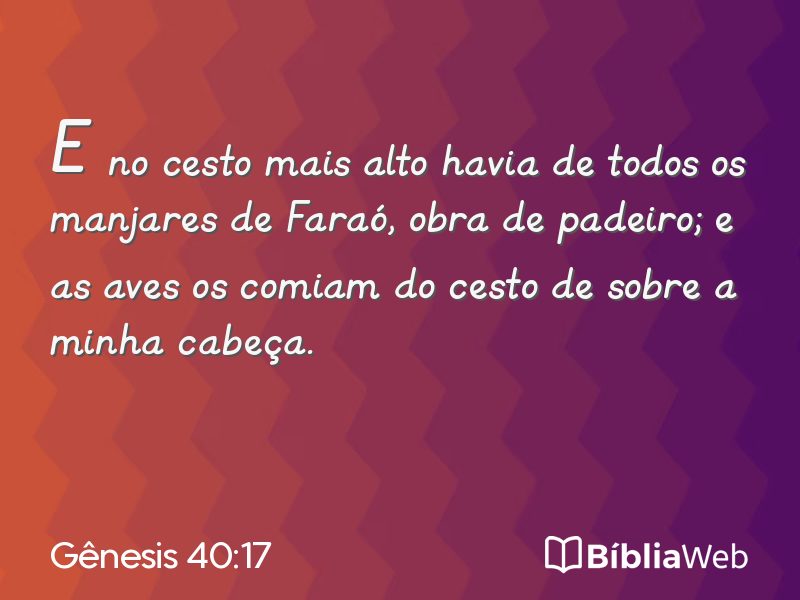 Gênesis 40:17 em imagem para compartilhar