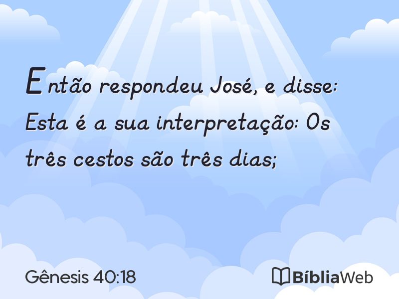 Gênesis 40:18 em imagem para compartilhar