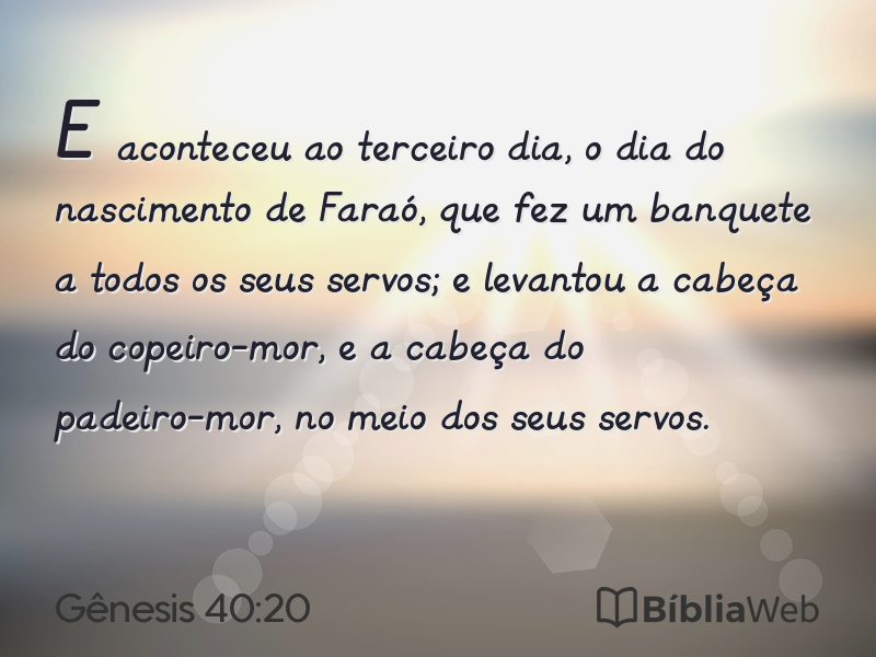 Gênesis 40:20 em imagem para compartilhar