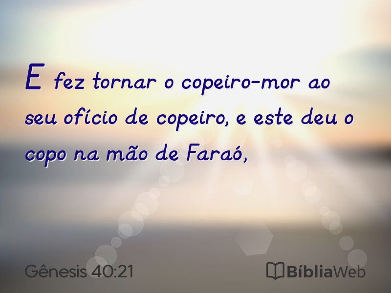 Gênesis 40:21 em imagem para compartilhar