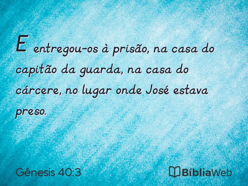 Gênesis 40:3 em imagem para compartilhar