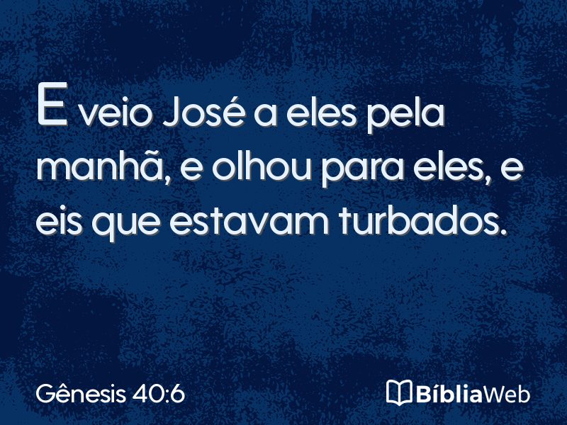 Gênesis 40:6 em imagem para compartilhar