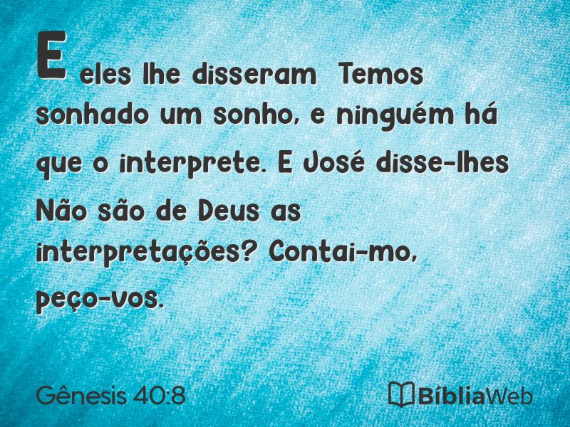 Gênesis 40:8 em imagem para compartilhar