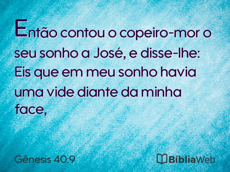 Gênesis 40:9 em imagem para compartilhar