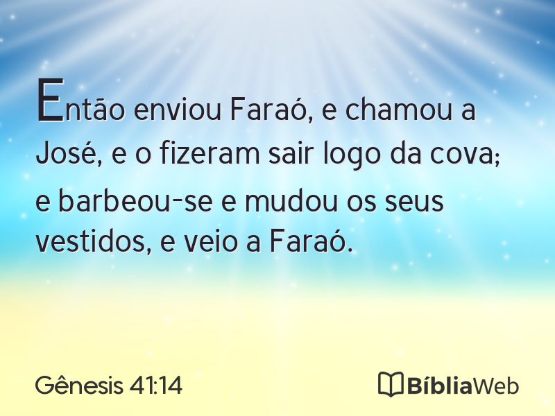 Gênesis 41:14 em imagem para compartilhar
