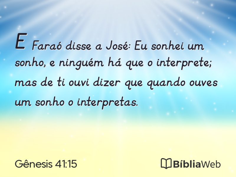 Gênesis 41:15 em imagem para compartilhar
