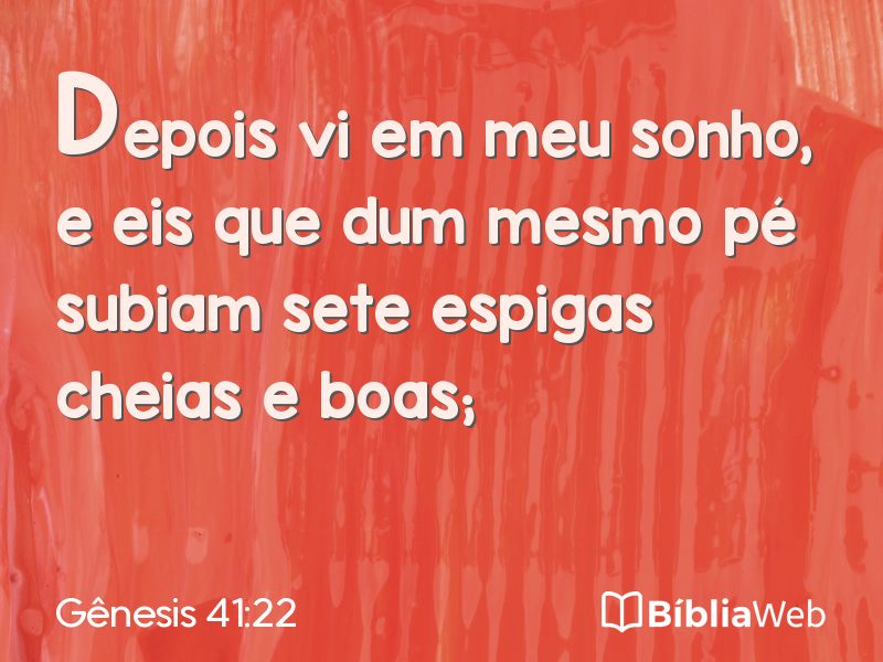 Gênesis 41:22 em imagem para compartilhar