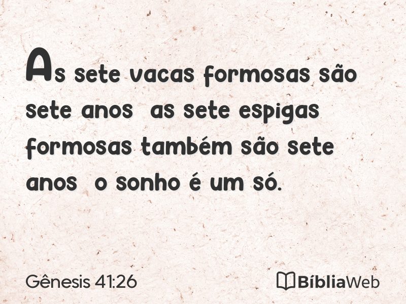 Gênesis 41:26 em imagem para compartilhar