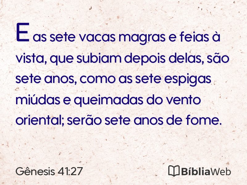 Gênesis 41:27 em imagem para compartilhar