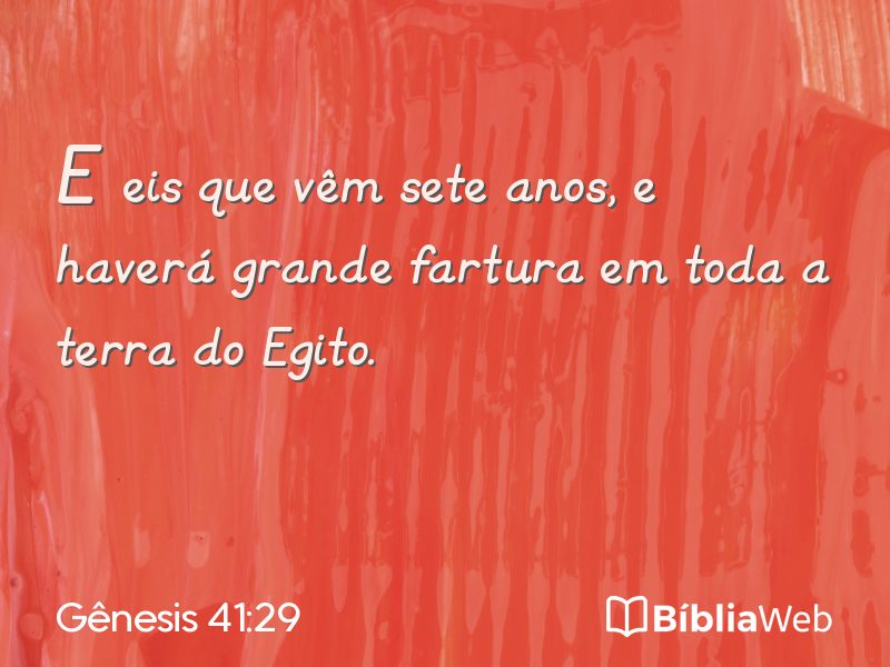 Gênesis 41:29 em imagem para compartilhar