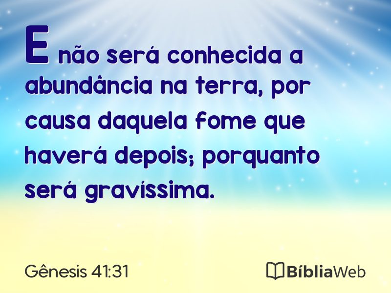 Gênesis 41:31 em imagem para compartilhar