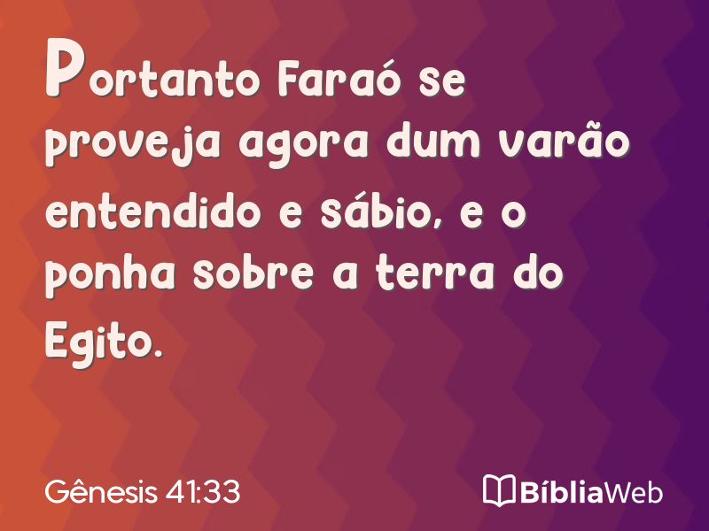 Gênesis 41:33 em imagem para compartilhar