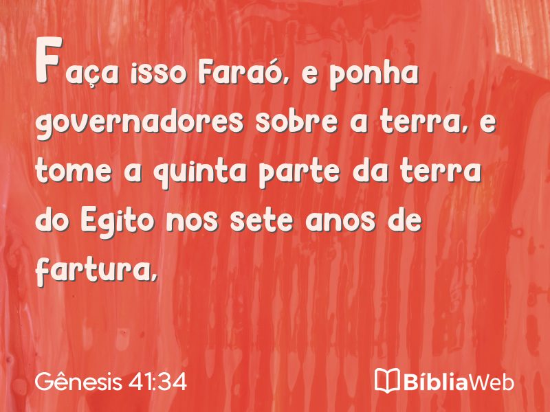 Gênesis 41:34 em imagem para compartilhar