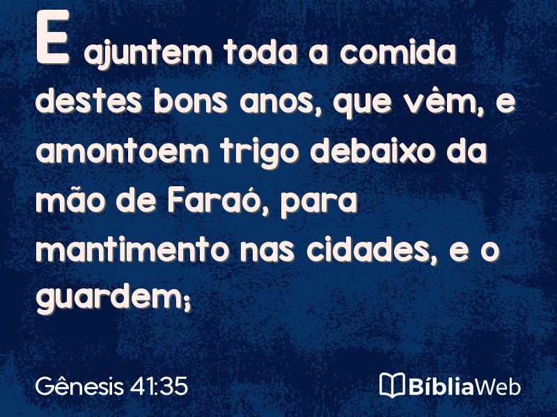Gênesis 41:35 em imagem para compartilhar