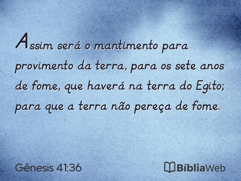 Gênesis 41:36 em imagem para compartilhar