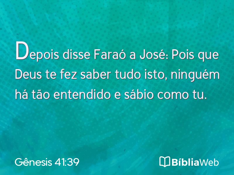 Gênesis 41:39 em imagem para compartilhar