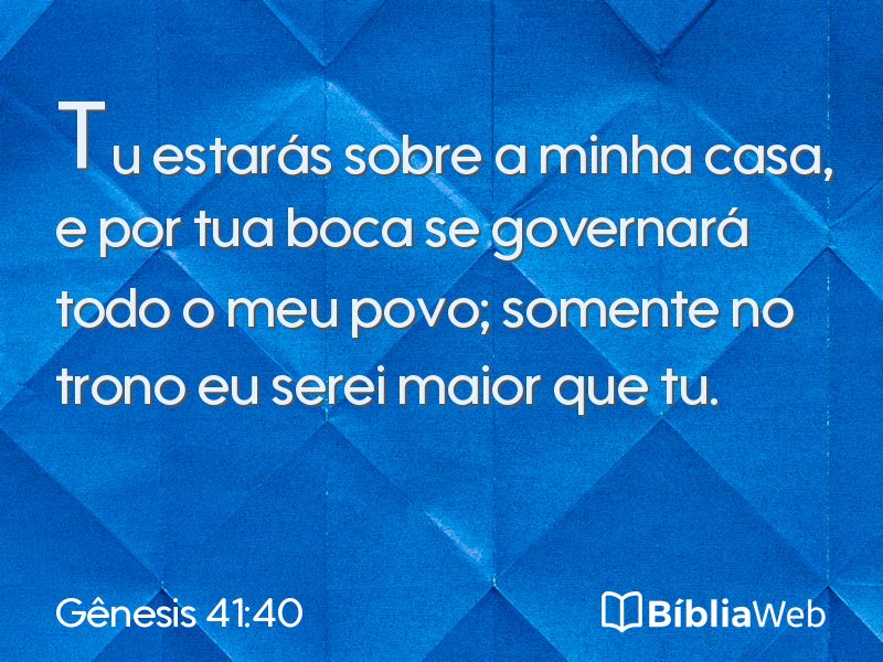 Gênesis 41:40 em imagem para compartilhar