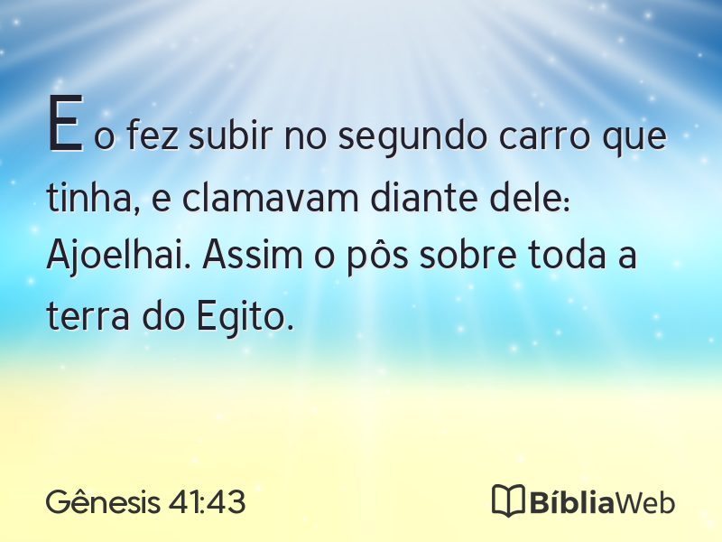 Gênesis 41:43 em imagem para compartilhar