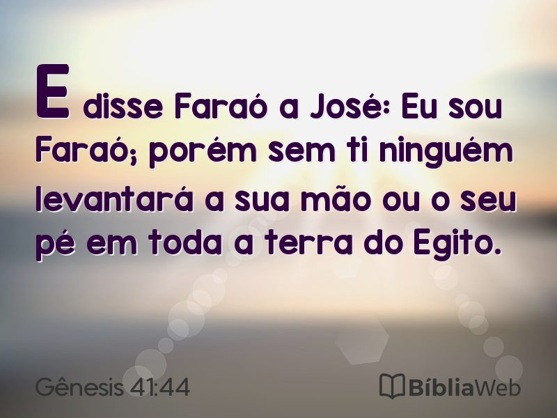 Gênesis 41:44 em imagem para compartilhar