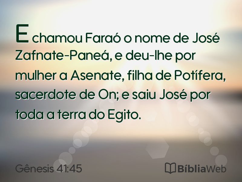 Gênesis 41:45 em imagem para compartilhar