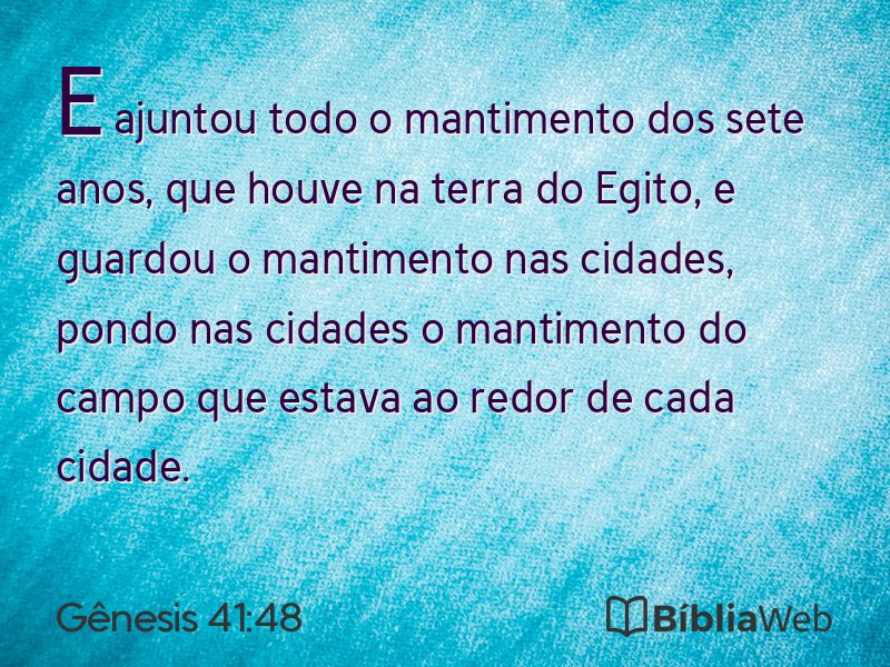 Gênesis 41:48 em imagem para compartilhar