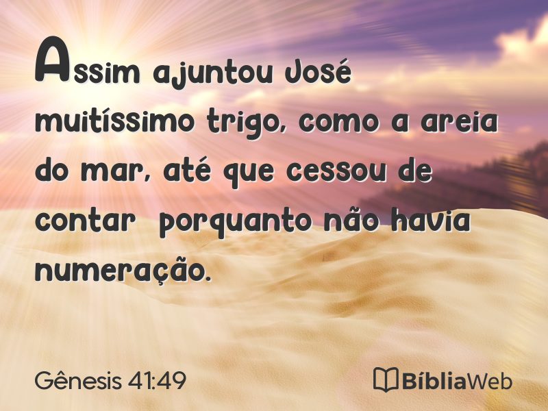 Gênesis 41:49 em imagem para compartilhar