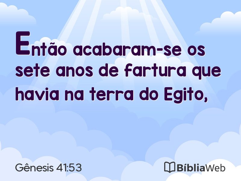 Gênesis 41:53 em imagem para compartilhar