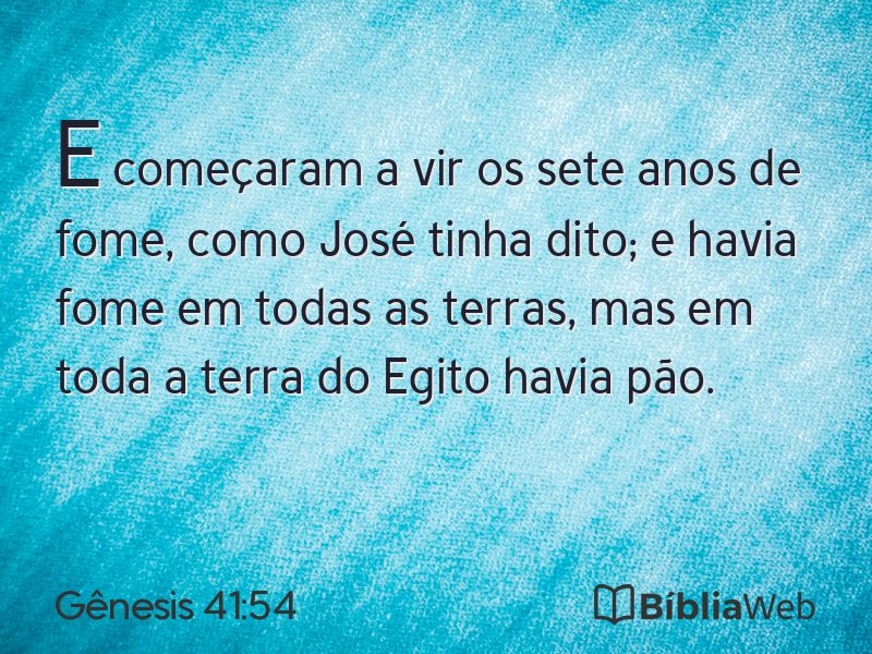 Gênesis 41:54 em imagem para compartilhar