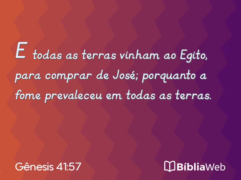 Gênesis 41:57 em imagem para compartilhar