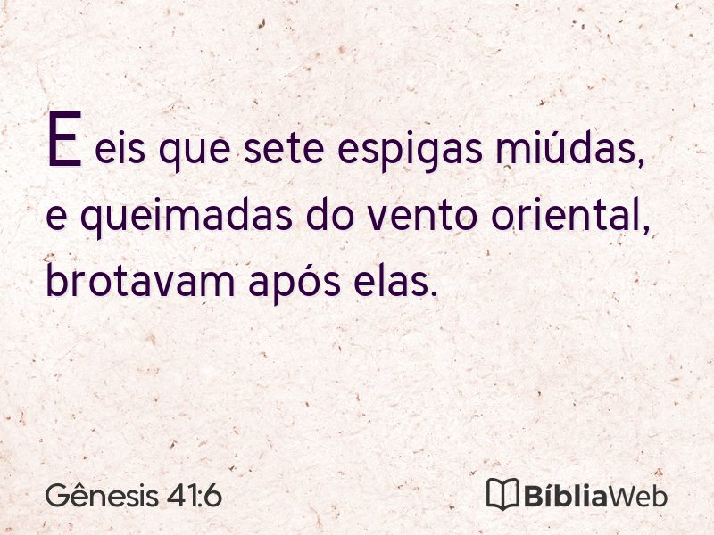 Gênesis 41:6 em imagem para compartilhar
