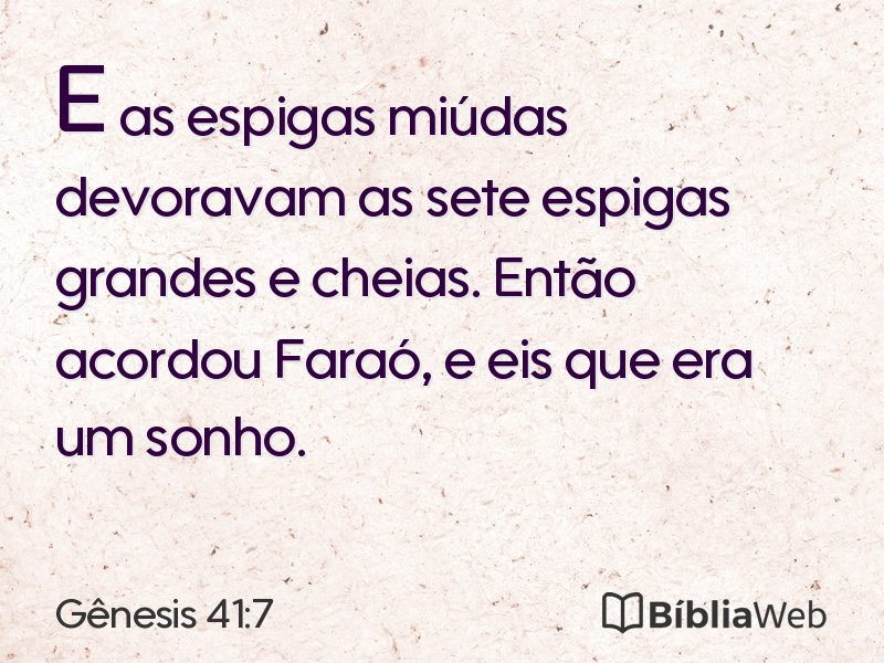 Gênesis 41:7 em imagem para compartilhar