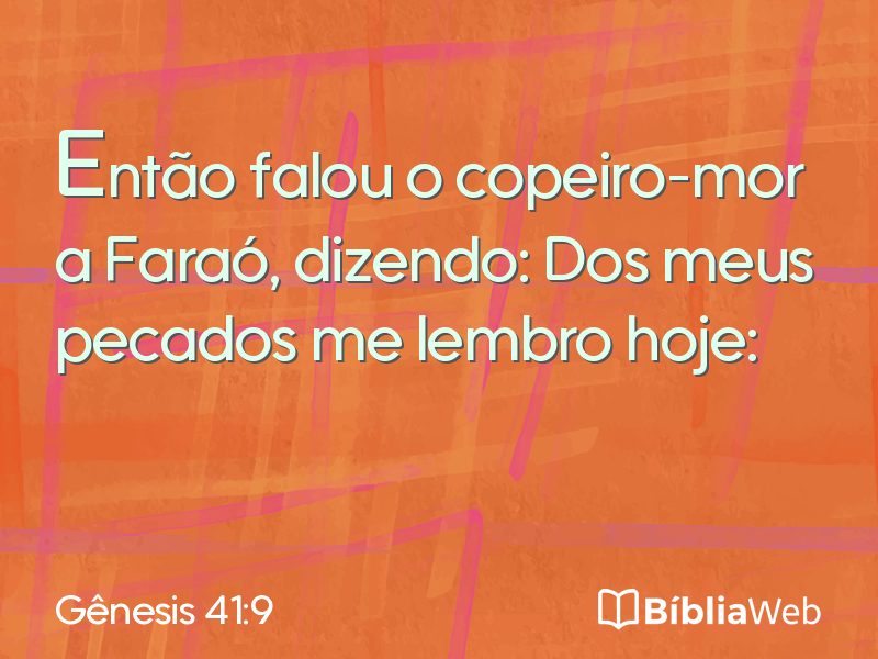 Gênesis 41:9 em imagem para compartilhar