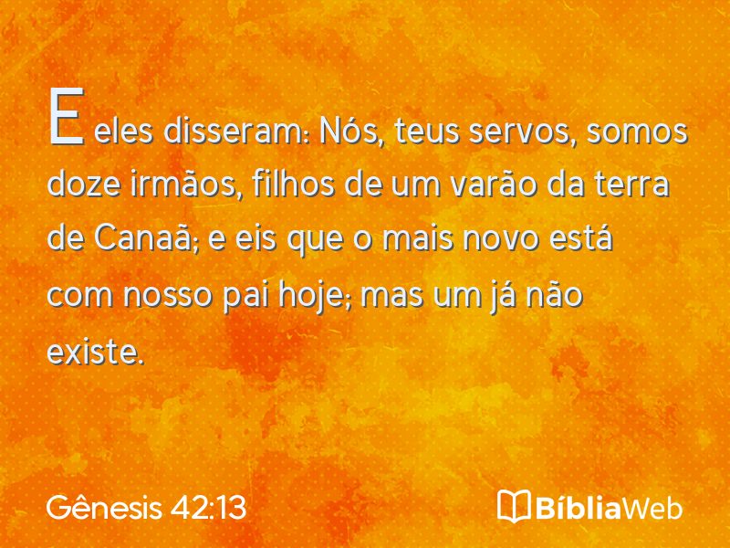 Gênesis 42:13 em imagem para compartilhar