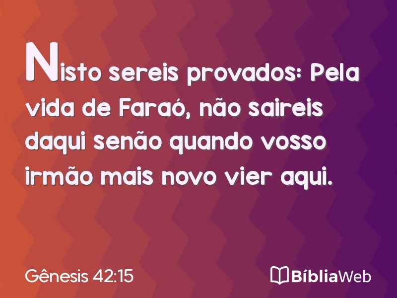 Gênesis 42:15 em imagem para compartilhar