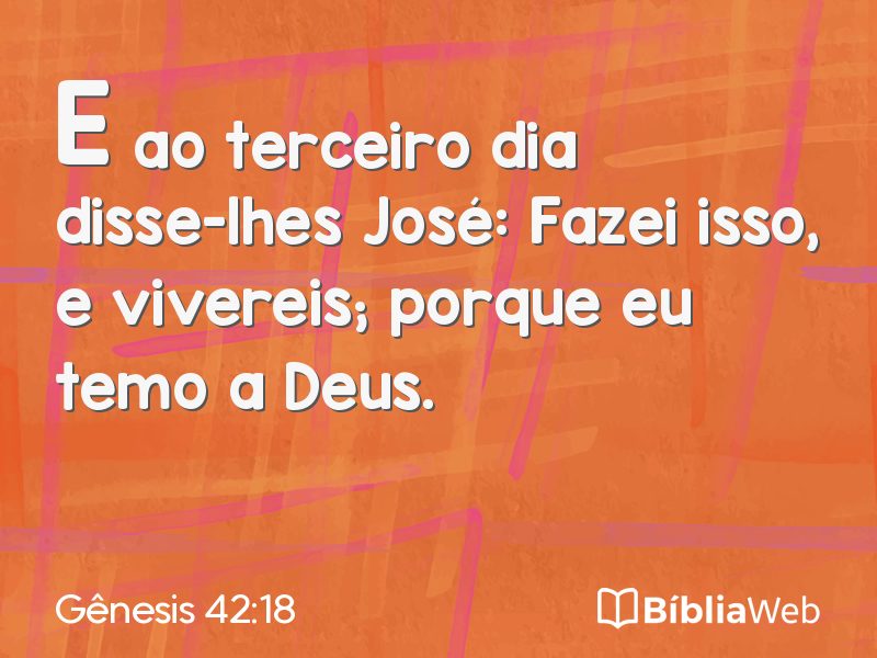 Gênesis 42:18 em imagem para compartilhar