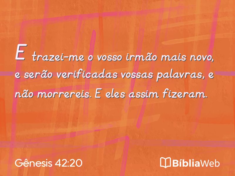 Gênesis 42:20 em imagem para compartilhar