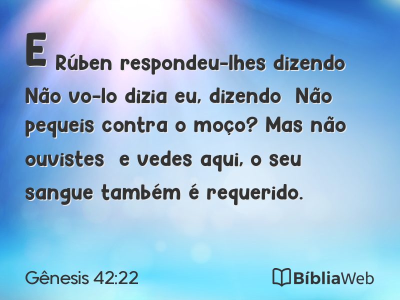 Gênesis 42:22 em imagem para compartilhar