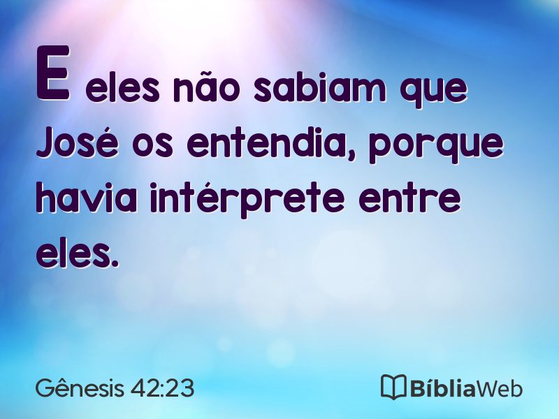 Gênesis 42:23 em imagem para compartilhar