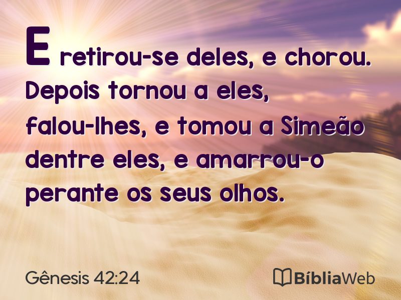 Gênesis 42:24 em imagem para compartilhar