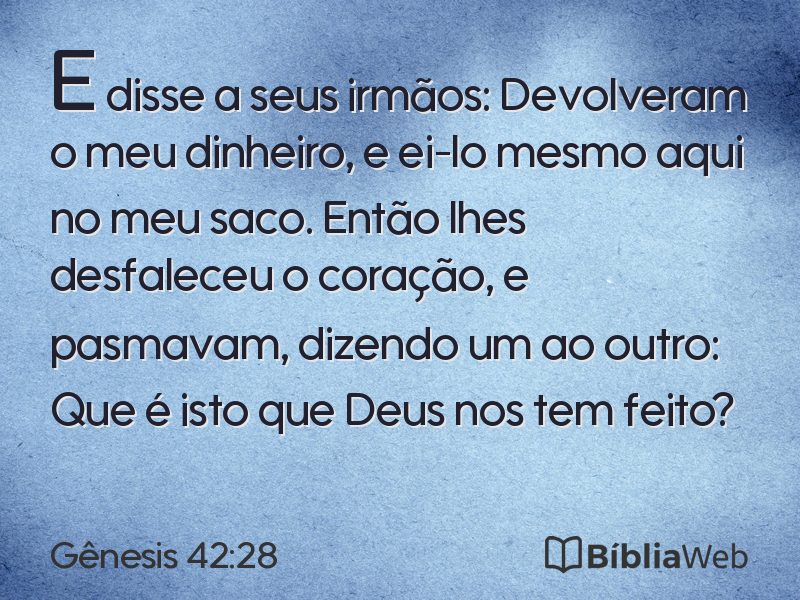 Gênesis 42:28 em imagem para compartilhar