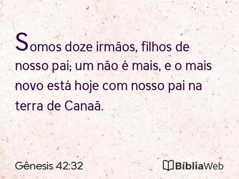Gênesis 42:32 em imagem para compartilhar
