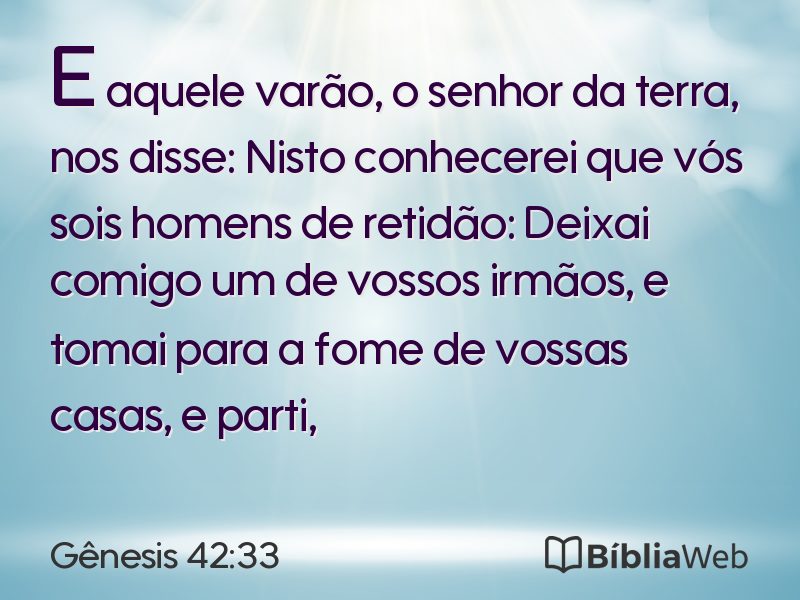 Gênesis 42:33 em imagem para compartilhar
