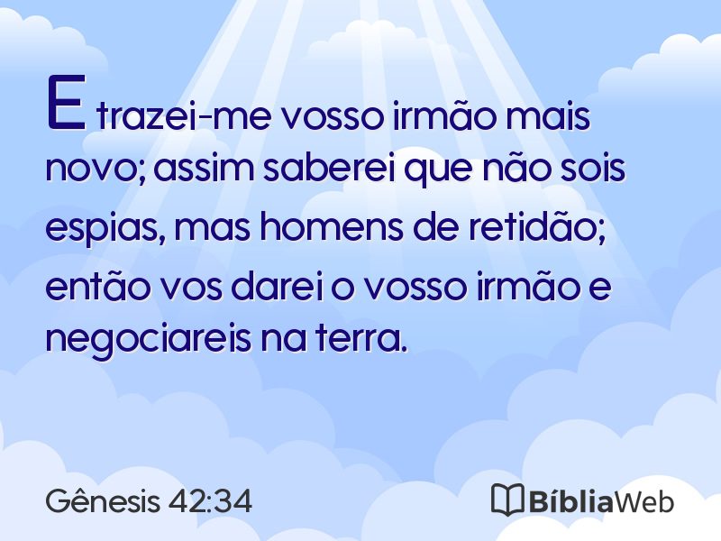 Gênesis 42:34 em imagem para compartilhar