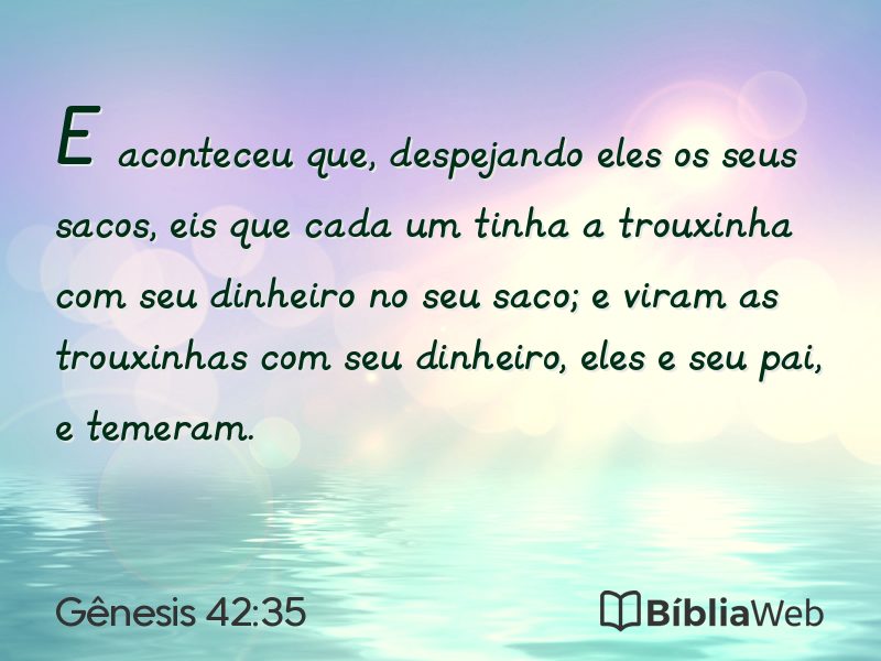 Gênesis 42:35 em imagem para compartilhar
